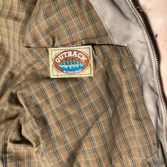 Vintage Tan Outback Jacket Removable Puffer Lining Down Insulated Faux Fur Large - Picture 4 of 16